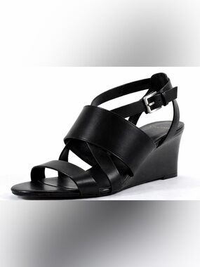 NEW IN BOX Cole Haan Helena Wedge Sandal in Black